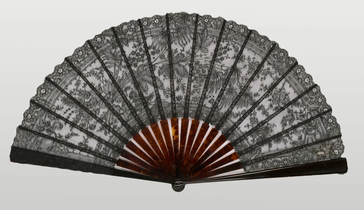 Fan by France, textile, 1870-1890