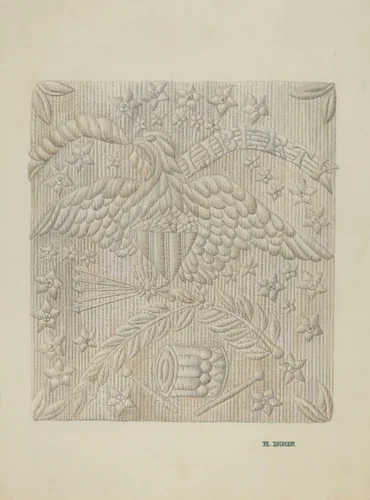 Applique Quilt (Detail) by Ruth Buker, index of american design, 1935-1942