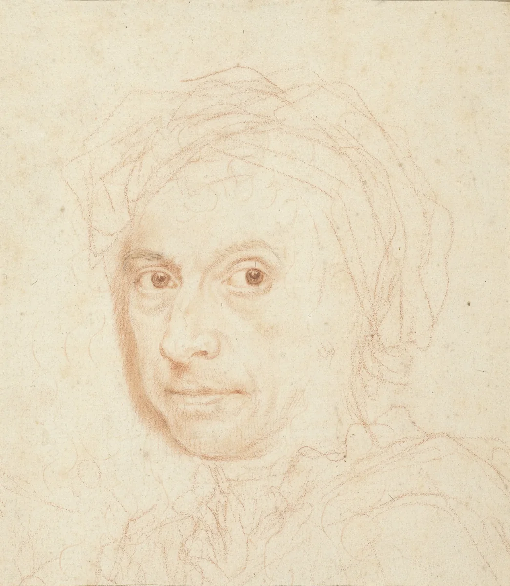 Studie voor een portret van een man by Anton von Maron, drawing, 1743-1808
