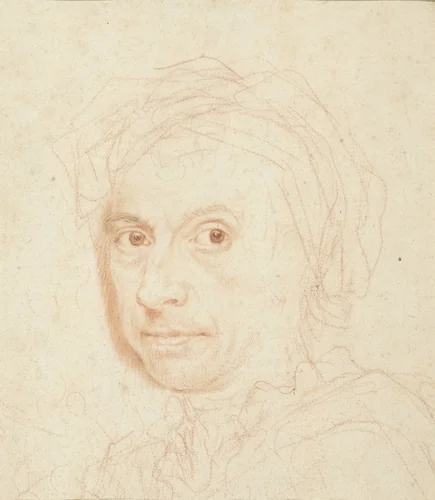 Studie voor een portret van een man by Anton von Maron, drawing, 1743-1808