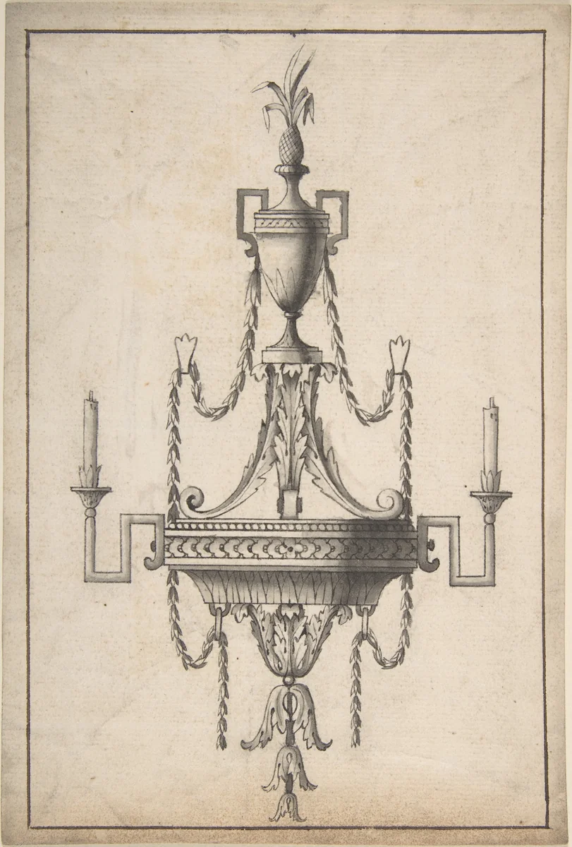 Candelabrum by anonymous, drawing, 1700-1800
