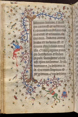 Hours of Charles the Noble, King of Navarre (1361-1425): fol. 25v, Text by Master of the Brussels Initials and Associates, book, 1400-1410