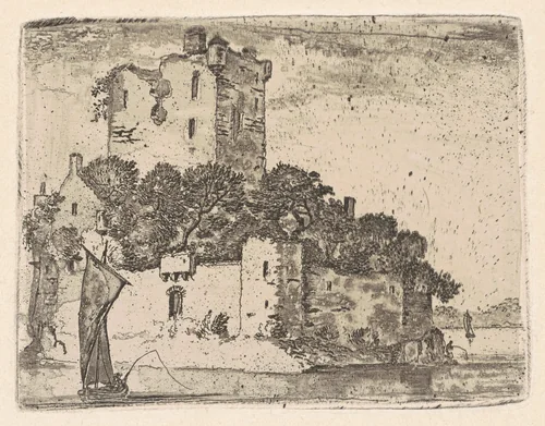 Loch Orr Castle by John Clerk, print, 1765-1775