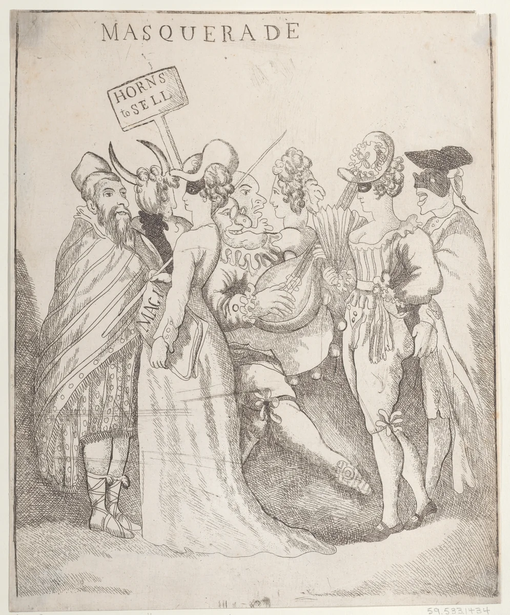 Masquerade by Thomas Rowlandson, print, 1811-1821