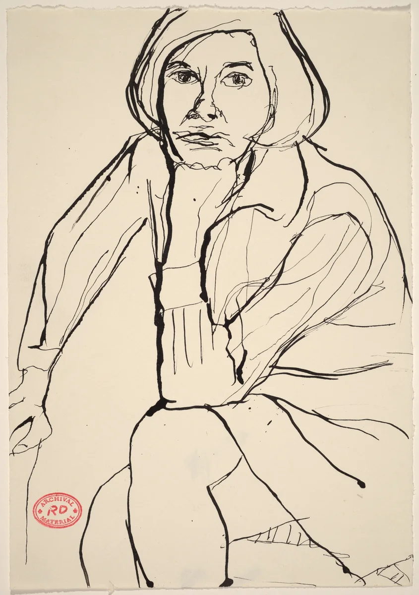 Portrait of a Woman by Richard Diebenkorn, drawing, 1955-1967