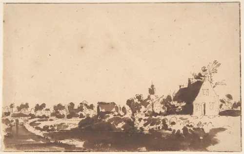 View of a Village ("Wasschout"?) by Jan de Bisschop, drawing, 1648-1671