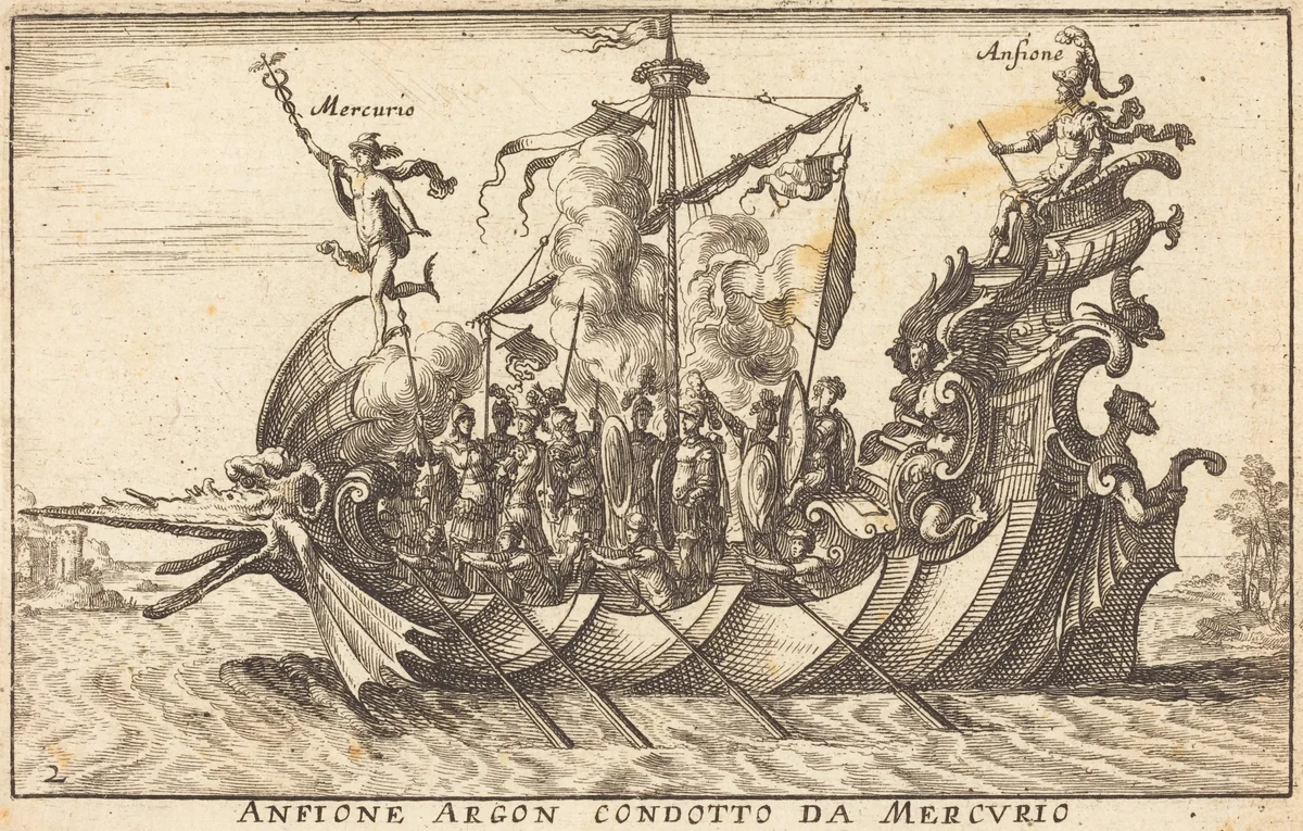 Anfione Argon condotto da Mercurio by Balthasar Moncornet
Remigio Cantagallina, print, 1600-1668