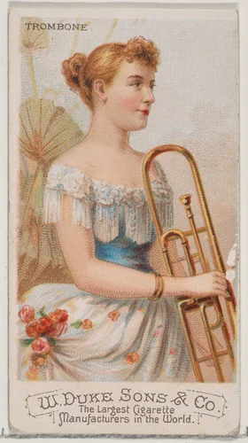 Trombone, from the Musical Instruments series (N82) for Duke brand cigarettes by W. Duke, Sons & Co., print, 1888