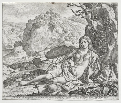 The Penitent Magdalen by Francesco Cozza, print, 1650