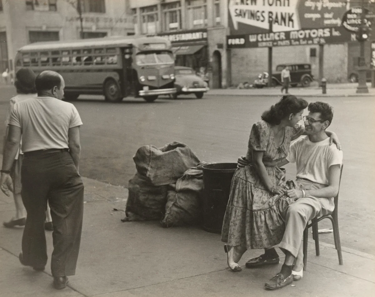 Couple on Street, New York City by Ruth Orkin, photograph, 1948