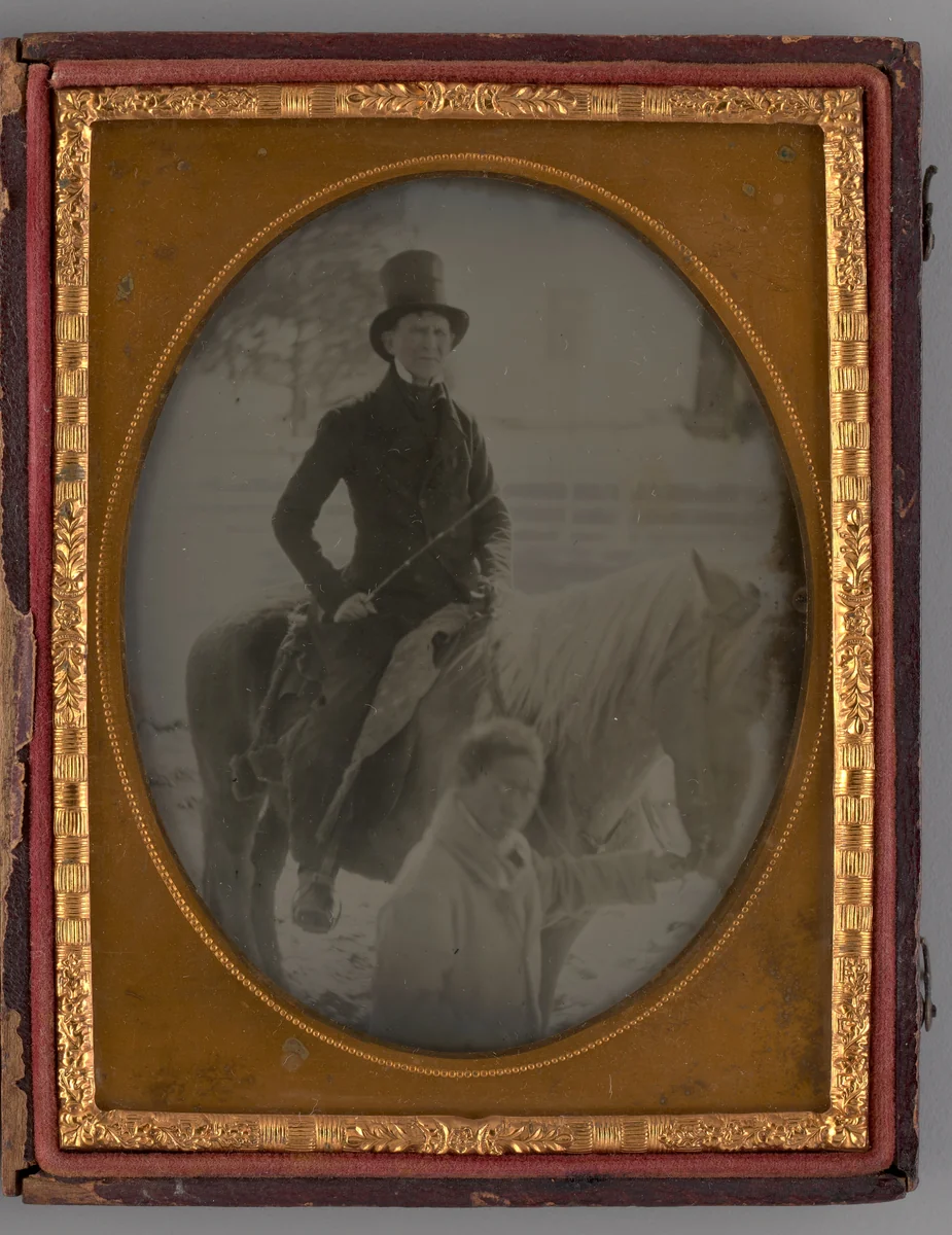 Untitled (Portrait of a Man on a Horse) by Unknown maker, other, 1865