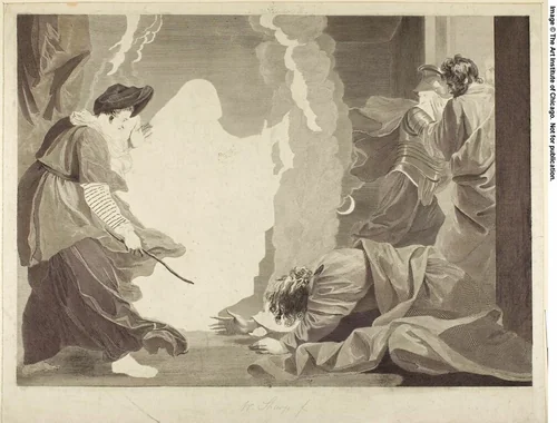 Saul and the Witch of Endor by William Sharp, print, 1788