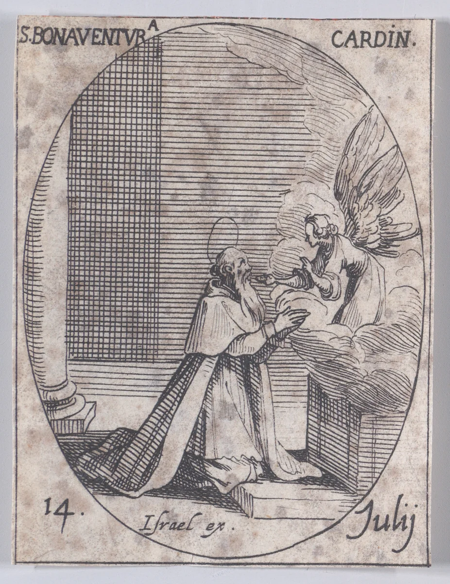 St. Bonaventure, Cardinal, July 14th, from "Les Images De Tous Les Saincts et Saintes de L'Année" (Images of All of the Saints and Religious Events of the Year) by Jacques Callot, print, 1636
