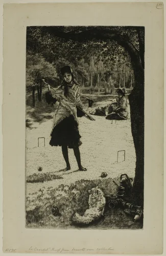 Croquet by James Tissot, print, 1878
