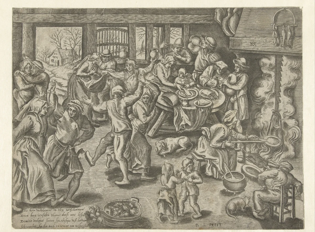 Vastenavond by Unknown, print, 1528-1580