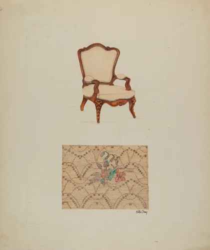 Chair and Tapestry by Edith Olney, index of american design, 1940