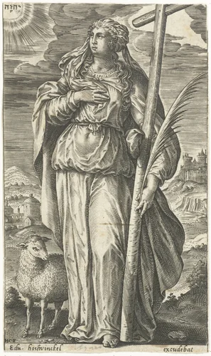 Heilige Agnes by Unknown, print, 1530-1580