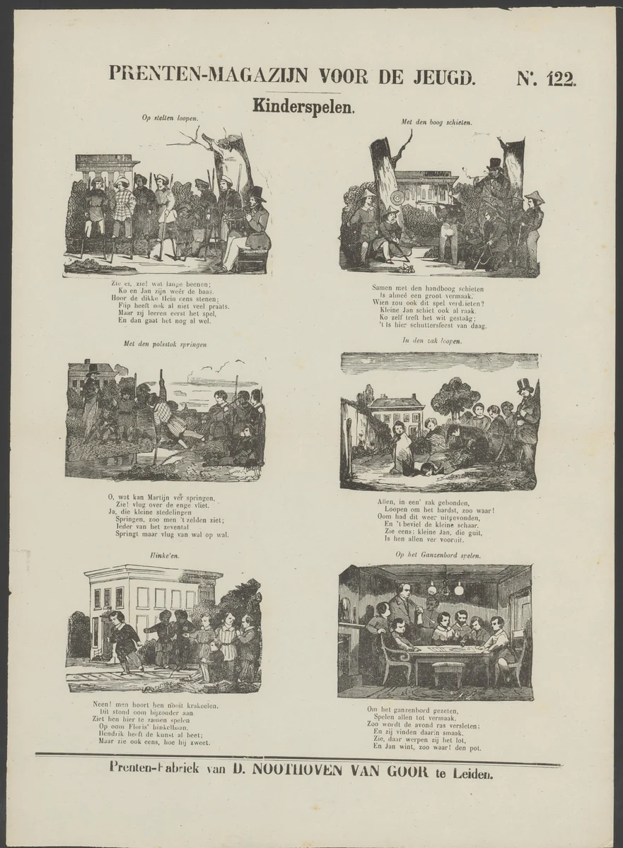 Kinderspelen by anonymous, print, 1850-1881