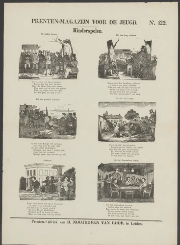 Kinderspelen by anonymous, print, 1850-1881