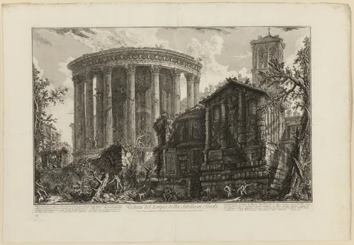 View of the Temple of the Sibyl at Tivoli, from Views of Rome by Giovanni Battista Piranesi, print, 1761