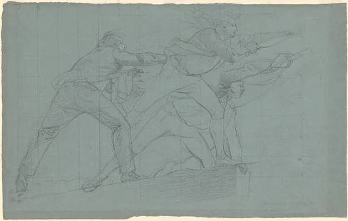 Study for "The Defeat of the Floating Batteries at Gibraltar" by John Singleton Copley, drawing, 1783-1786