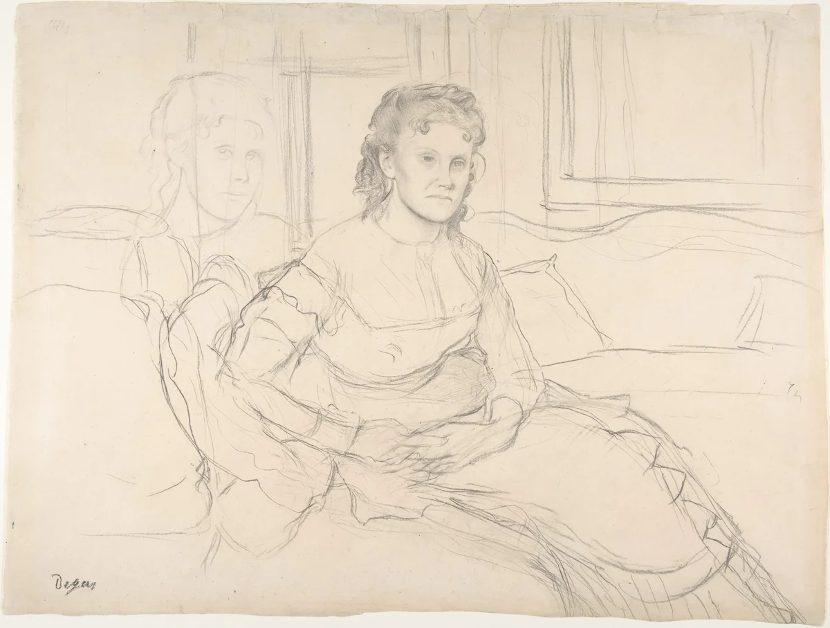 Study for “Madame Théodore Gobillard” (Yves Morisot) by Edgar Degas, drawing, 1869