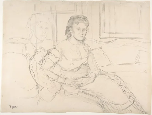 Study for “Madame Théodore Gobillard” (Yves Morisot) by Edgar Degas, drawing, 1869
