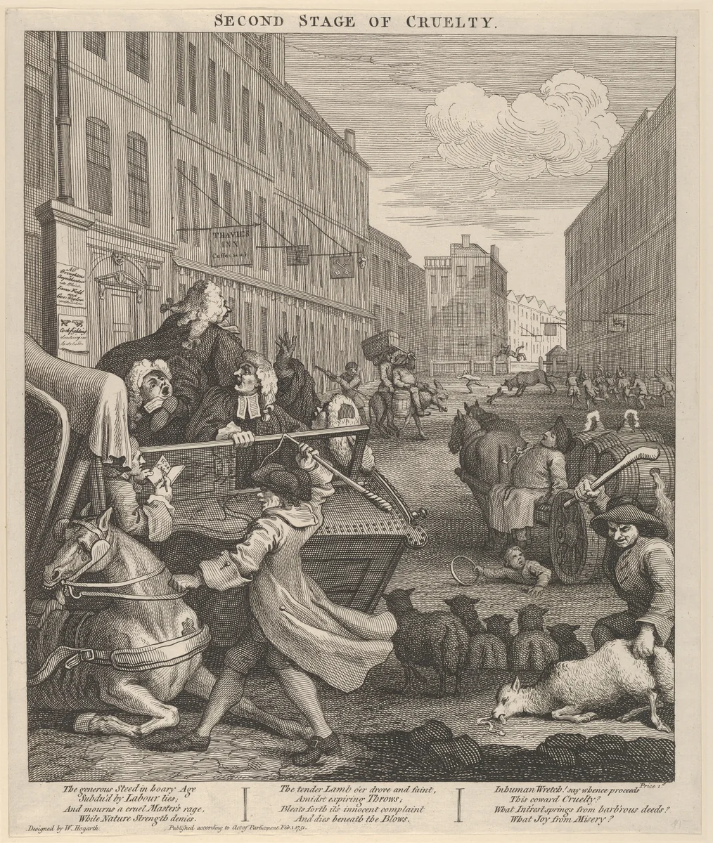 The Second Stage of Cruelty (The Four Stages of Cruelty) by William Hogarth, print, 1751