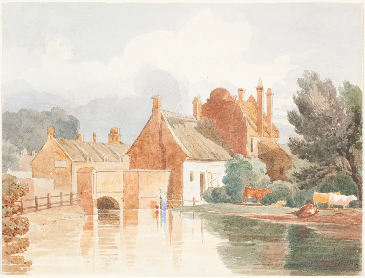 On the Bure, near Aylsham, Norfolk by James Bulwer, drawing, 1794-1874