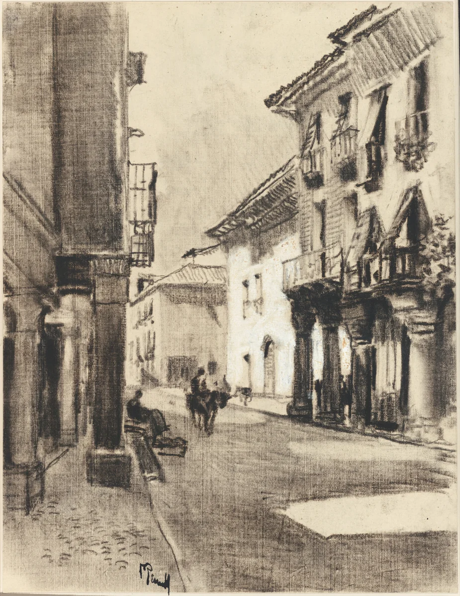 Calle Mayor Alcalá by Joseph Pennell, drawing, 1898-1908