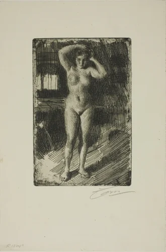 Anna Doing Her Hair by Anders Zorn, print, 1906