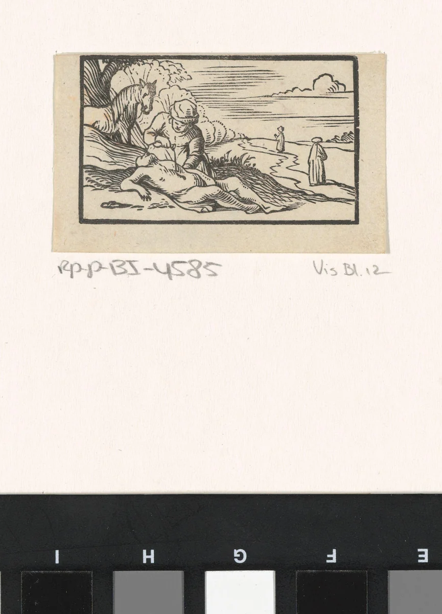 Gelijkenis van de barmhartige Samaritaan by Dirck de Bray, print, 1635-1694