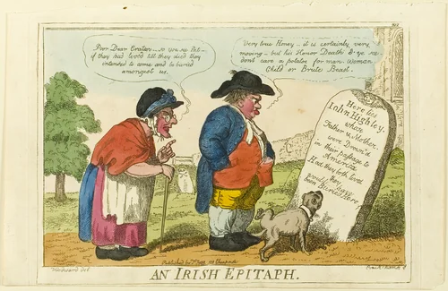 An Irish Epitaph by Isaac Cruikshank
George Moutard Woodward, print, 1807