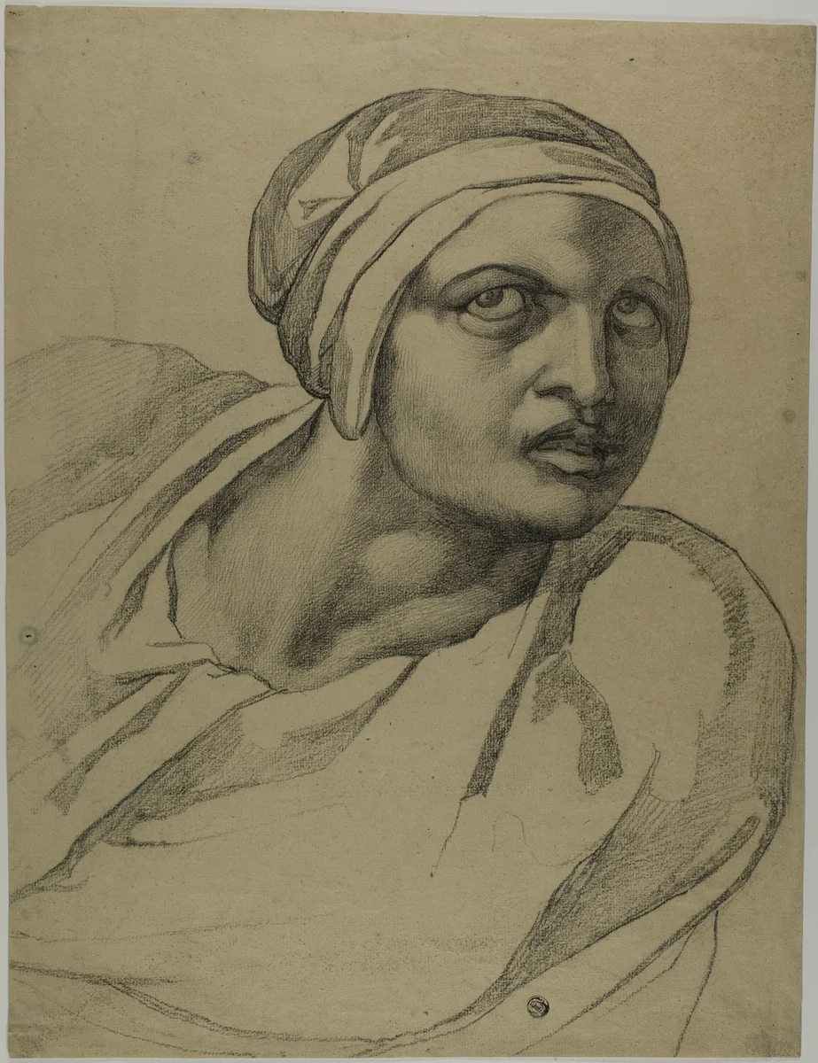 Half-Length Figure by Michelangelo Buonarroti, drawing, 1780-1799