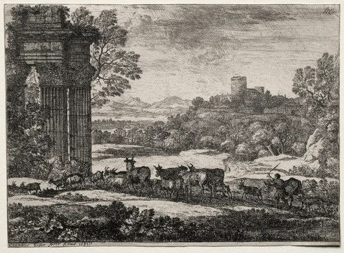 The Herd Returning in Stormy Weather by Claude Lorrain, print, 1651