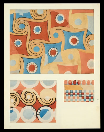 Ceiling Patterns from the Palace of Amenhotep III, Malqata by William J Palmer-Jones, artwork, -1390--1352