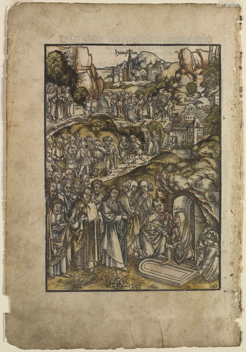 The Passion: The Raising of Lazarus by Urs Graf, print, 1503-1508