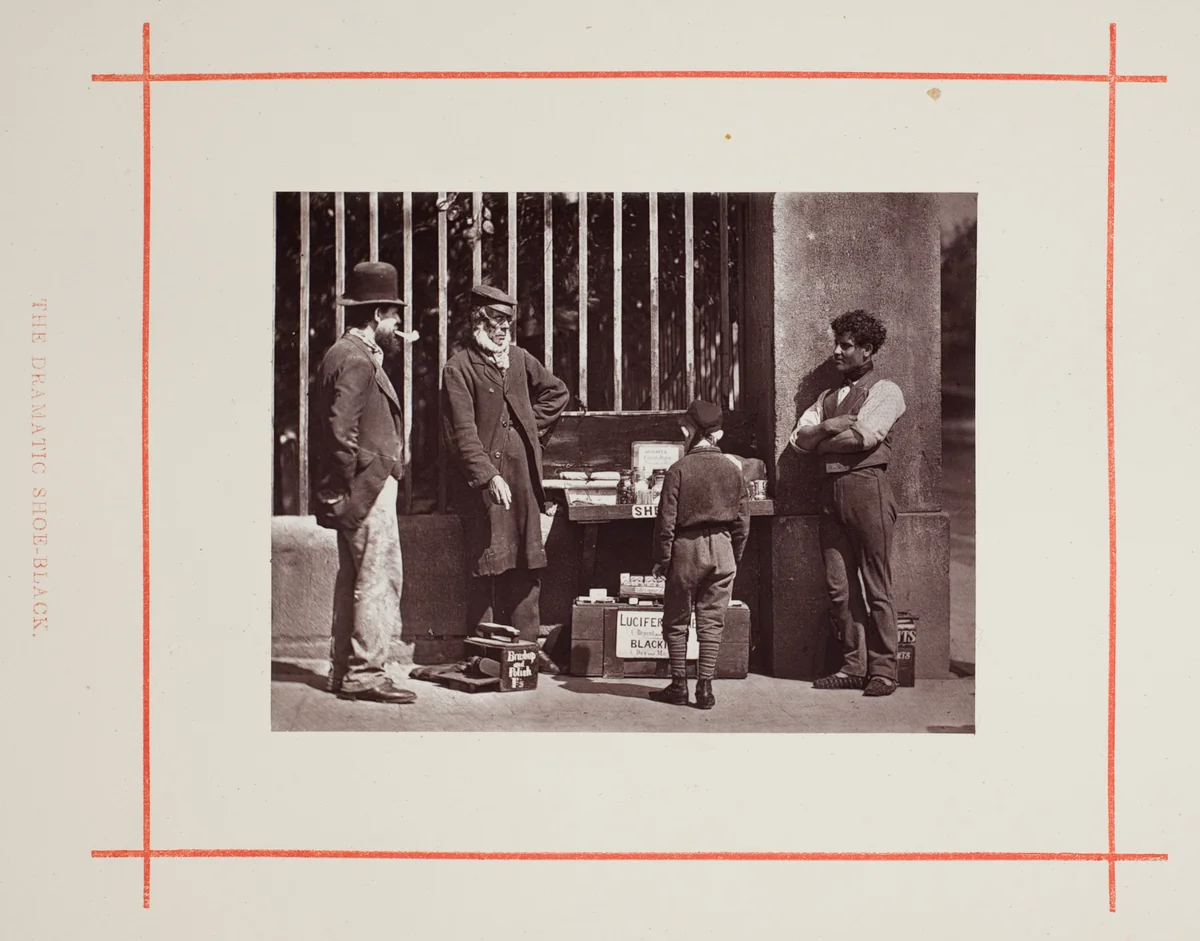 The Dramatic Shoe-Black by John Thomson, photograph, 1877