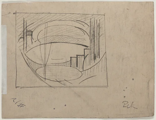 Study for "Soho" (verso) by Oscar F. Bluemner, drawing, 1919