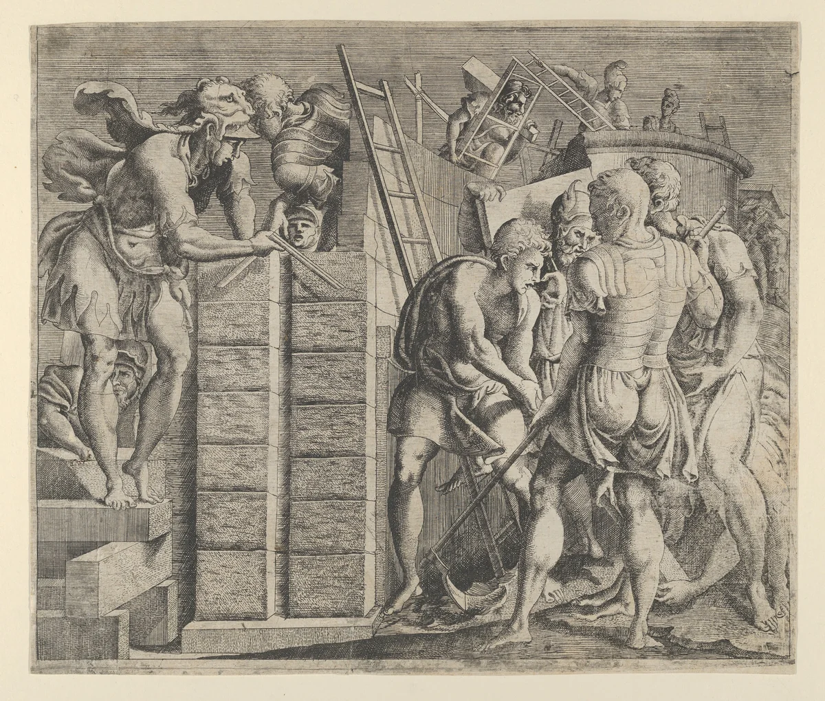 Cadmus Building Thebes by anonymous, print, 1537-1550