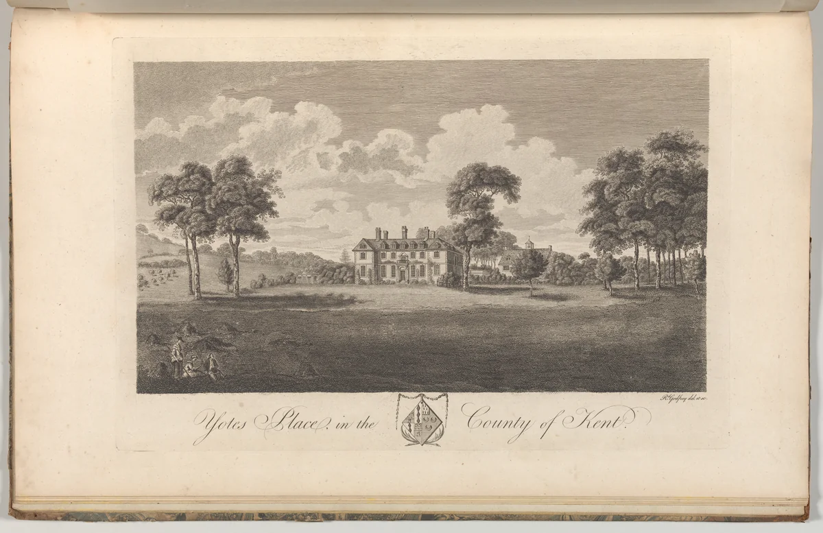 Preston Hall in Aylesford, in the County of Kent, from Edward Hasted's, The History and Topographical Survey of the County of Kent, vols. 1-3 by Richard Bernard Godfrey, book, 1790