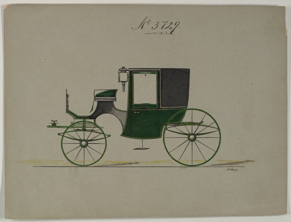 Brougham #3729 by Brewster & Co., drawing, 1881