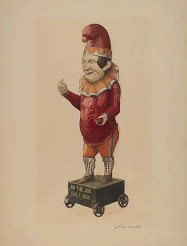 Cigar Store Figure: "Punch" by Raymond Neumann, index of american design, 1935-1942