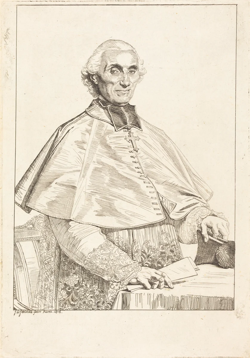 Gabriel Cortois de Pressigny by Jean-Auguste-Dominique Ingres, print, 1816