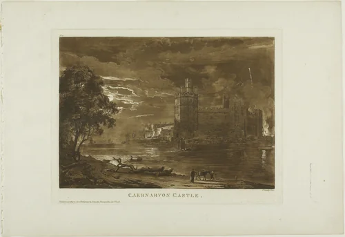 Caernarvon Castle, plate eight from Twelve Views in North Wales by Paul Sandby, print, 1776