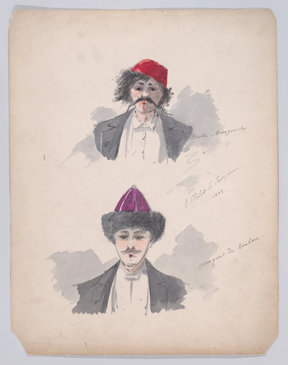 Portfolio of Characters and Types by Samuel Clédat, drawing, 1884-1885