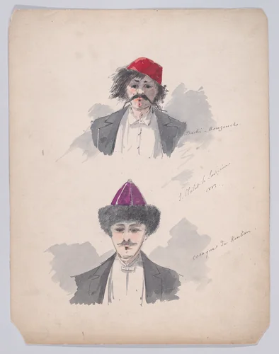 Portfolio of Characters and Types by Samuel Clédat, drawing, 1884-1885