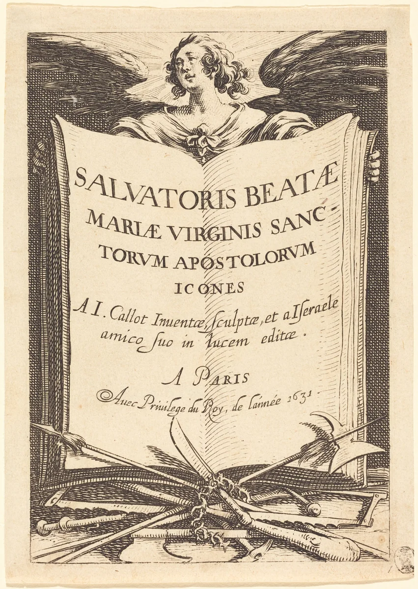 Frontispiece for "The Large Apostles" by Jacques Callot, print, 1631