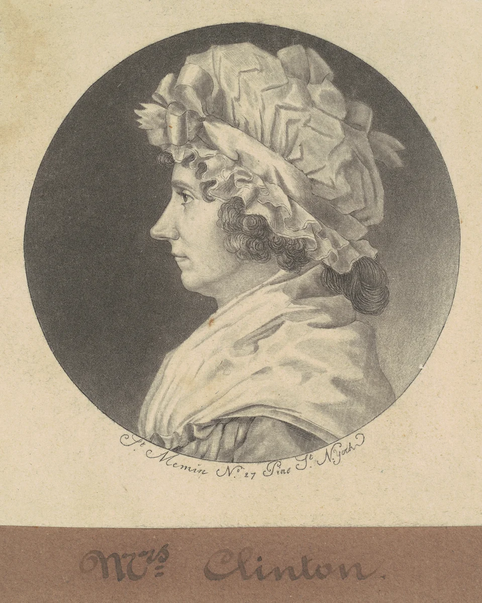 Cornelia Tappen Clinton by Charles B. J. Févret de Saint-Mémin, print, 1797