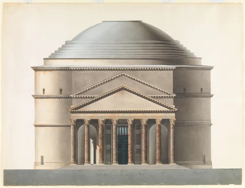 Architectural Project based on the Pantheon by Ahlsned, drawing, 1842-1852